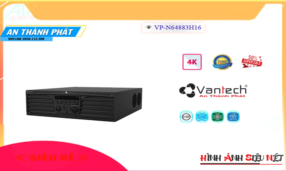 Đầu ghi VanTech VP-N64883H16 Tiết Kiệm Đầu ghi VanTech VP-N64883H16 Tiết Kiệm