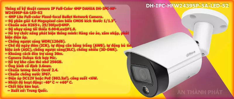 Dahua DH-IPC-HFW2439SP-SA-LED-S2